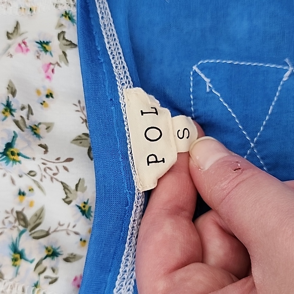 Pol Bright Blue Patchwork Pocket Tee - image 4